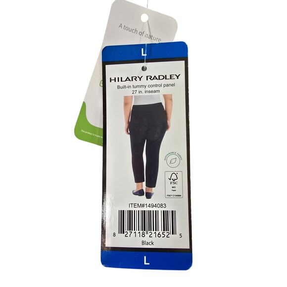 NWT Hilary Radley Womens Tummy Control Panel Pants Black Size Large 27" Inseam L - Picture 6 of 9